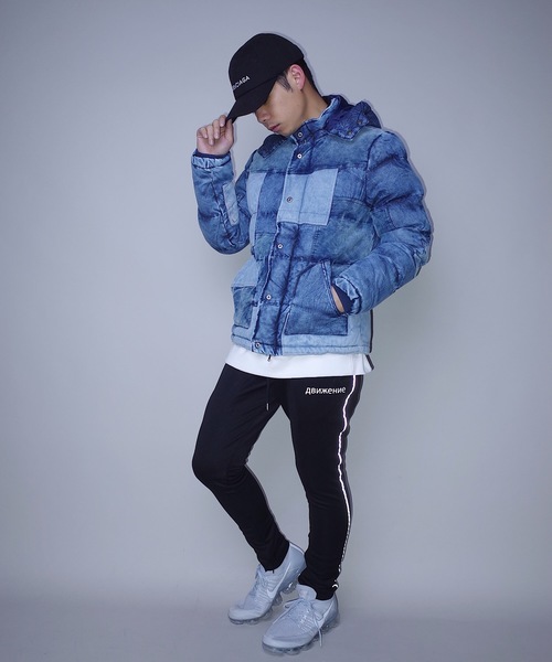 ★45R ★ デニムパッチワークダウンジャケット rovtski（ロフトスキー）の「rovtski デニムパッチワークブルゾン