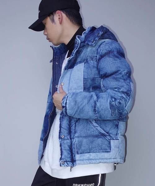 rovtski(ロフトスキー)の「rovtski デニムパッチワークブルゾン/DENIM PATCWORK ブルゾン(ダウンジャケット/コート・メンズ・ネイビー/サックスブルー・LARGE/MEDIUM)」の5枚目の写真