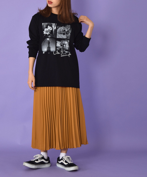 w closet(ダブルクローゼット)の「ロング丈プリーツスカート_(スカート・レディース・パープル/オレンジ/キャメル・FREE)」の20枚目の写真