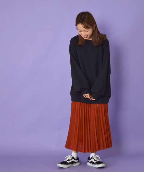 w closet(ダブルクローゼット)の「ロング丈プリーツスカート_(スカート・レディース・パープル/オレンジ/キャメル・FREE)」の5枚目の写真