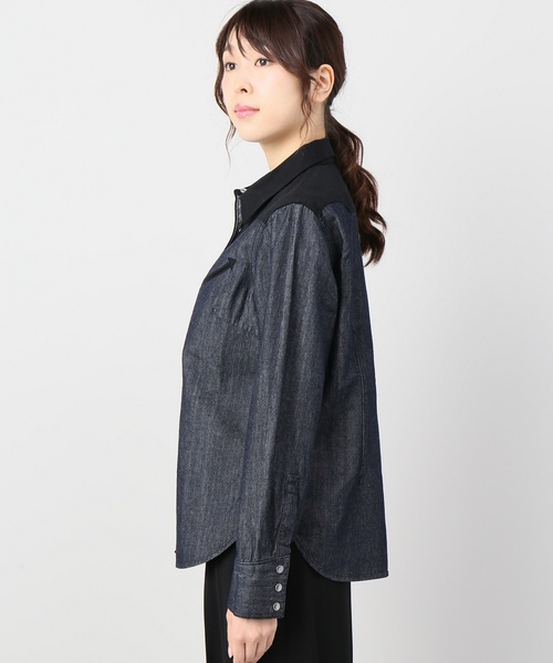 JOINT WORKS（ジョイントワークス）の「7.5ozデニム×コットンギャバ ウエスタンシャツ（シャツ/ブラウス・レディース・ブラック/ブルー・FREE）」の13枚目の写真