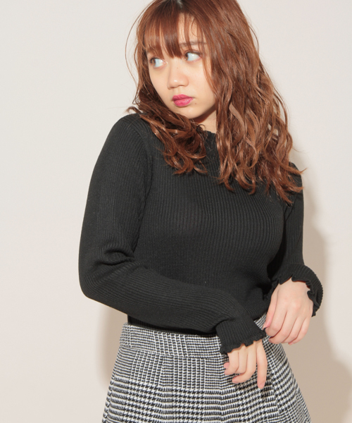 apres jour（アプレジュール）の「フリルハイネックリブニット【ZOZOTOWN限定アイテム】（ニット/セーター・レディース・ブラック/ベージュ/パープル/アイボリー/クリーム・フリー）」の9枚目の写真