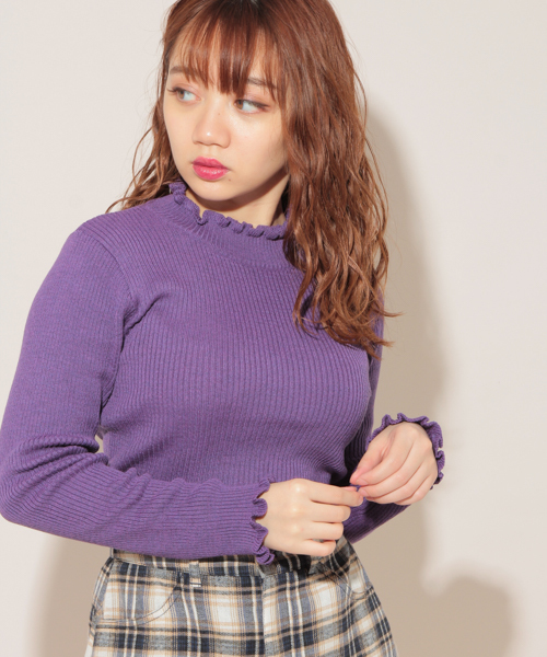 apres jour（アプレジュール）の「フリルハイネックリブニット【ZOZOTOWN限定アイテム】（ニット/セーター・レディース・ブラック/ベージュ/パープル/アイボリー/クリーム・フリー）」の13枚目の写真