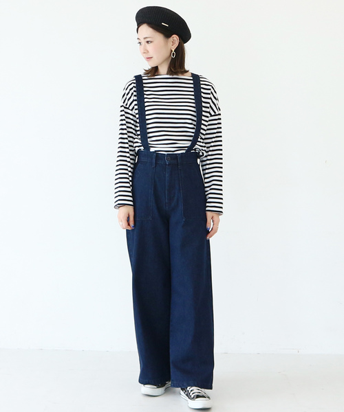 AMERICAN HOLIC(アメリカンホリック)の「サスペンダー付きワイドベーカーデニム(デニムパンツ・レディース・ワンウォッシュ・SMALL/MEDIUM)」の5枚目の写真