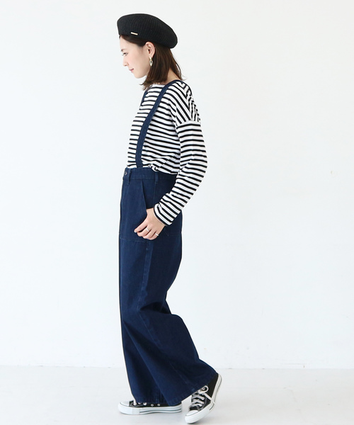AMERICAN HOLIC(アメリカンホリック)の「サスペンダー付きワイドベーカーデニム(デニムパンツ・レディース・ワンウォッシュ・SMALL/MEDIUM)」の2枚目の写真