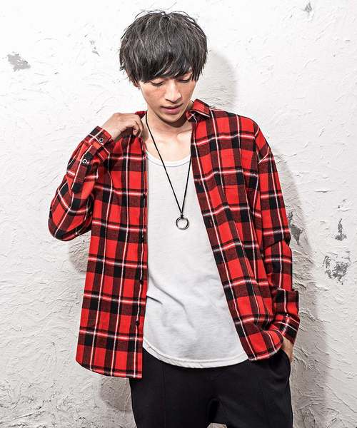 MinoriTY（マイノリティ）の「オーバーサイズチェックシャツ/長袖（シャツ/ブラウス・メンズ・グリーン/ブラック/イエロー/レッド・L/M）」の4枚目の写真