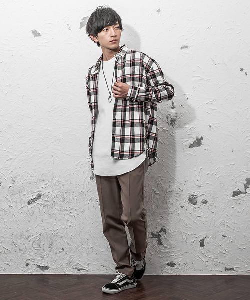 MinoriTY（マイノリティ）の「オーバーサイズチェックシャツ/長袖（シャツ/ブラウス・メンズ・グリーン/ブラック/イエロー/レッド・L/M）」の5枚目の写真