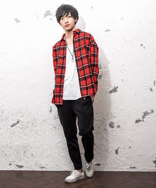 MinoriTY（マイノリティ）の「オーバーサイズチェックシャツ/長袖（シャツ/ブラウス・メンズ・グリーン/ブラック/イエロー/レッド・L/M）」の8枚目の写真