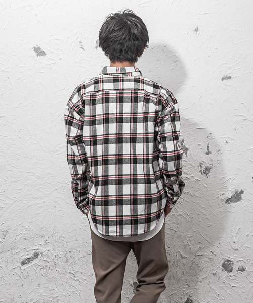 MinoriTY（マイノリティ）の「オーバーサイズチェックシャツ/長袖（シャツ/ブラウス・メンズ・グリーン/ブラック/イエロー/レッド・L/M）」の10枚目の写真