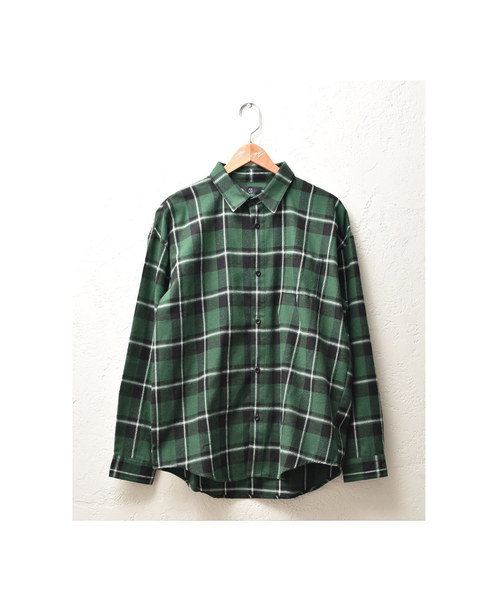 MinoriTY（マイノリティ）の「オーバーサイズチェックシャツ/長袖（シャツ/ブラウス・メンズ・グリーン/ブラック/イエロー/レッド・L/M）」の12枚目の写真