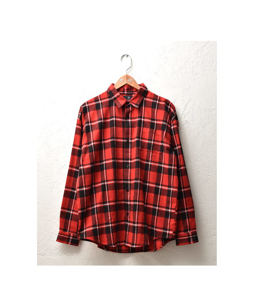 MinoriTY（マイノリティ）の「オーバーサイズチェックシャツ/長袖（シャツ/ブラウス・メンズ・グリーン/ブラック/イエロー/レッド・L/M）」の14枚目の写真