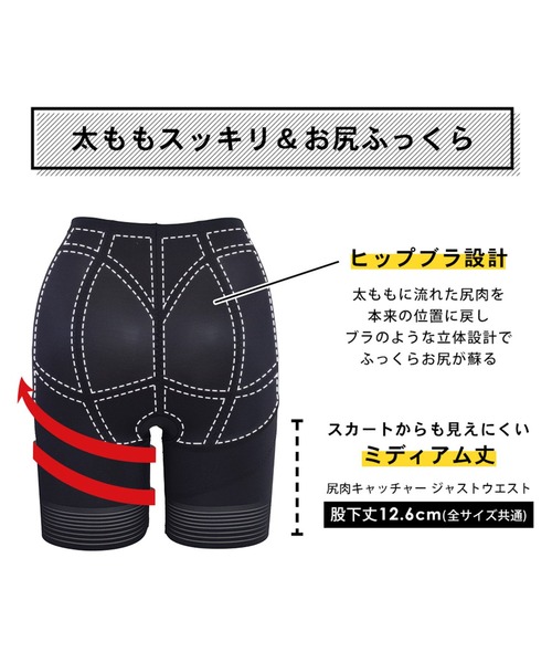 HEAVEN Japan(ヘヴンジャパン)の「尻肉キャッチャー ガードル 補整下着 補正下着 垂れ尻 お腹押さえ 響かない ヒップアップ 骨盤サポート ガードル(ショーツ・レディース・ブラック/ベージュ・58/70/76/64/82)」の12枚目の写真