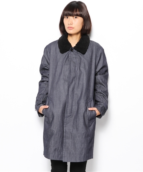 WHO'S WHO gallery（フーズフーギャラリー）の「2WAYデニムステンカラー（ステンカラーコート・レディース・グレー/ネイビー・FREE）」の18枚目の写真