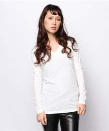 AZUL by moussy | TC天竺V/N長袖PO(Tシャツ/カットソー)