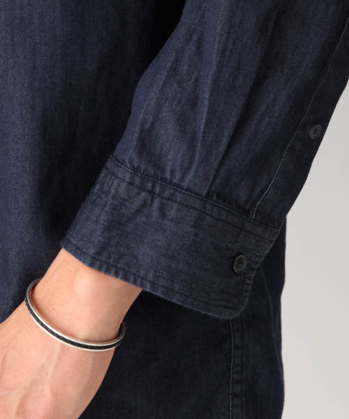 GLOBAL WORK（グローバルワーク）の「デニムシャツ7分袖/827167（シャツ/ブラウス・メンズ・ネイビー/スカイブルー/ブルー系その他4・MEDIUM/X-LARGE/LARGE/SMALL）」の20枚目の写真