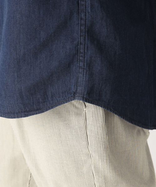 GLOBAL WORK（グローバルワーク）の「デニムシャツ7分袖/827167（シャツ/ブラウス・メンズ・ネイビー/スカイブルー/ブルー系その他4・MEDIUM/X-LARGE/LARGE/SMALL）」の21枚目の写真