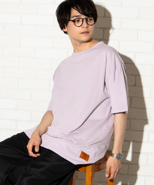 WEGO（ウィゴー）の「WEGO/ピグメント無地Tシャツ（Tシャツ/カットソー・メンズ・ベージュ/パープル/スミクロ・LARGE/MEDIUM）」の3枚目の写真