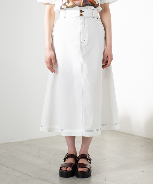 WEGO(ウィゴー)の「WEGO/チノサーキュラーミモレスカート(スカート・レディース・ホワイト/ブラック/ベージュ/カーキ/ダークオレンジ/ダークベージュ・SMALL/MEDIUM/LARGE)」の19枚目の写真