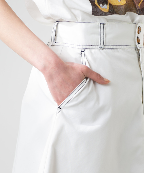 WEGO(ウィゴー)の「WEGO/チノサーキュラーミモレスカート(スカート・レディース・ホワイト/ブラック/ベージュ/カーキ/ダークオレンジ/ダークベージュ・SMALL/MEDIUM/LARGE)」の22枚目の写真