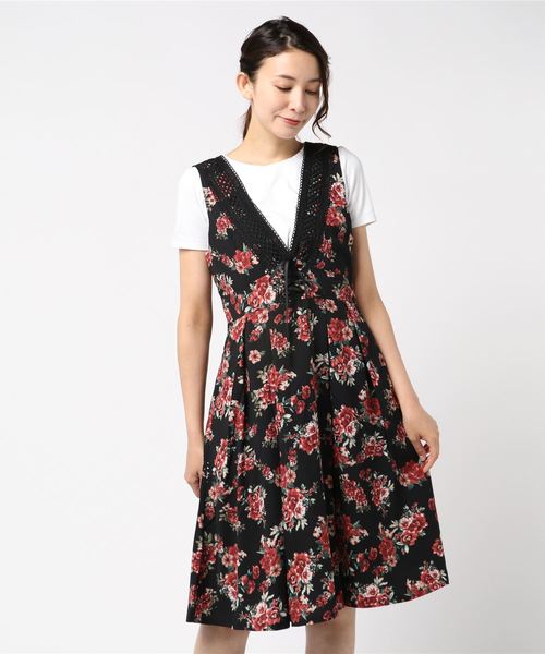 axes femme（アクシーズファム）の「クラシック花柄ジャンスカ 