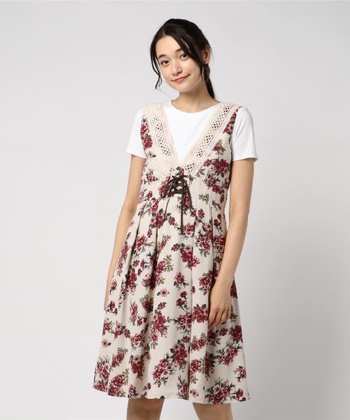 axes femme(アクシーズファム)の「クラシック花柄ジャンスカ axes femme(アクシーズファム)の「クラシック花柄ジャンスカ
