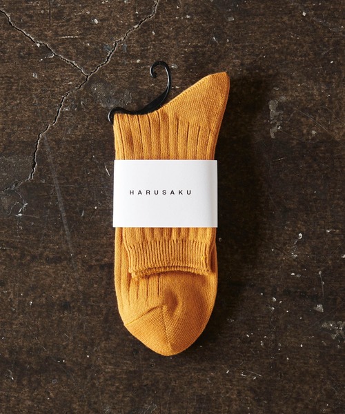 HARUSAKU(ハルサク)の「HARUSAKU RIB HALF SOCKS:ハルサク リブハーフソックス(ソックス/靴下・メンズ・ブラック/オフホワイト/マスタード/レッド/ブルー/イエロー/ミント/バイオレット・L/M/S)」の7枚目の写真