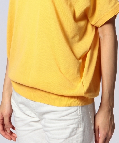 UNITED ARROWS（ユナイテッドアローズ）の「○UAB HT-CO Vネック フレンチスリーブ ニット§◆（ニット/セーター・レディース・ホワイト/ブラック/オレンジ/イエロー/ライトブルー/ネイビー/グレー・フリー）」の11枚目の写真