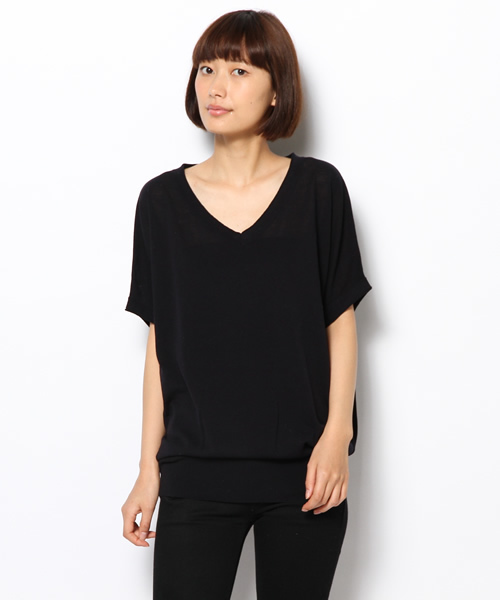 UNITED ARROWS（ユナイテッドアローズ）の「○UAB HT-CO Vネック フレンチスリーブ ニット§◆（ニット/セーター・レディース・ホワイト/ブラック/オレンジ/イエロー/ライトブルー/ネイビー/グレー・フリー）」の13枚目の写真