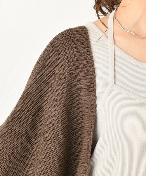 DouDou(ドゥドゥ)の「片畦ボレロカーディガン(カーディガン/ボレロ・レディース・ベージュ/ブラウン・FREE)」の20枚目の写真