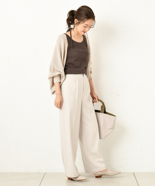 DouDou(ドゥドゥ)の「片畦ボレロカーディガン(カーディガン/ボレロ・レディース・ベージュ/ブラウン・FREE)」の14枚目の写真
