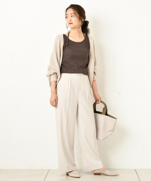 DouDou(ドゥドゥ)の「片畦ボレロカーディガン(カーディガン/ボレロ・レディース・ベージュ/ブラウン・FREE)」の13枚目の写真