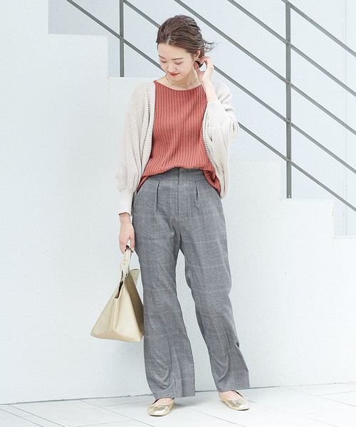 DouDou(ドゥドゥ)の「片畦ボレロカーディガン(カーディガン/ボレロ・レディース・ベージュ/ブラウン・FREE)」の11枚目の写真