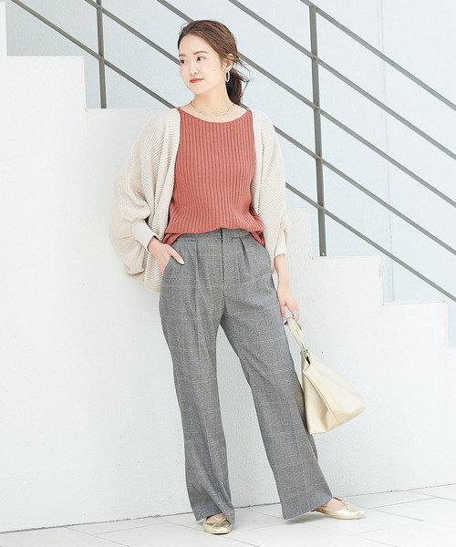 DouDou(ドゥドゥ)の「片畦ボレロカーディガン(カーディガン/ボレロ・レディース・ベージュ/ブラウン・FREE)」の9枚目の写真