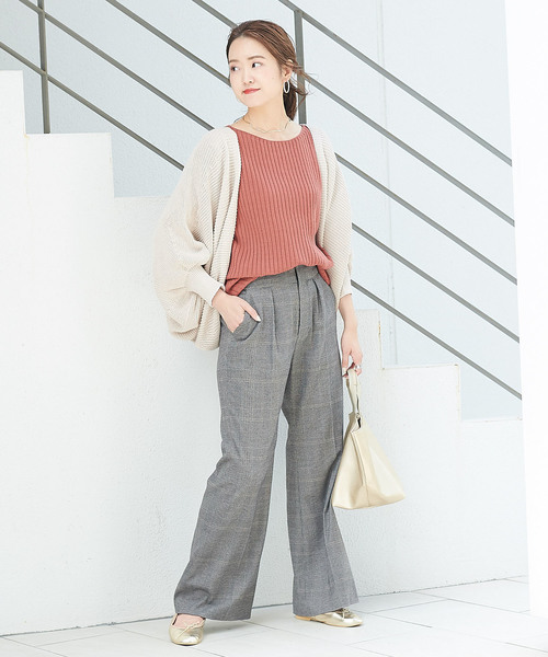 DouDou(ドゥドゥ)の「片畦ボレロカーディガン(カーディガン/ボレロ・レディース・ベージュ/ブラウン・FREE)」の8枚目の写真