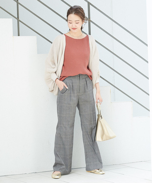 DouDou(ドゥドゥ)の「片畦ボレロカーディガン(カーディガン/ボレロ・レディース・ベージュ/ブラウン・FREE)」の7枚目の写真