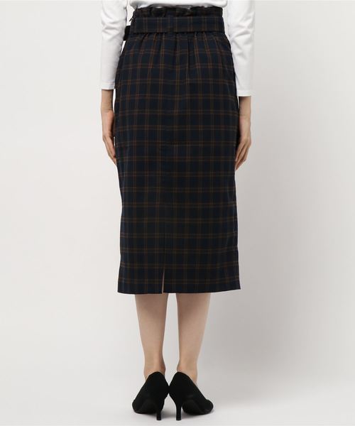 LOWRYS FARM（ローリーズファーム）の「チェックタイトスカート　853336（スカート・レディース・ベージュ/ネイビー・MEDIUM/LARGE）」の3枚目の写真