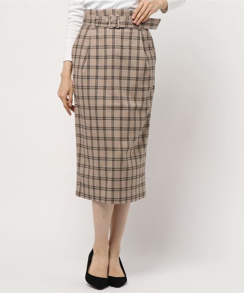 LOWRYS FARM（ローリーズファーム）の「チェックタイトスカート　853336（スカート・レディース・ベージュ/ネイビー・MEDIUM/LARGE）」の7枚目の写真