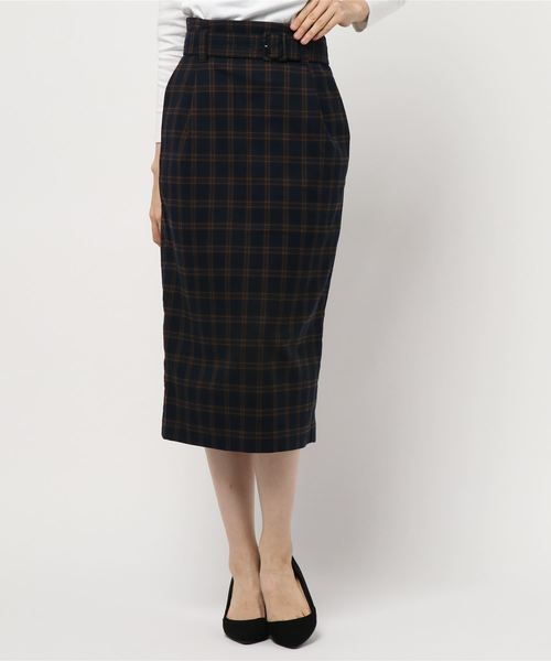 LOWRYS FARM（ローリーズファーム）の「チェックタイトスカート　853336（スカート・レディース・ベージュ/ネイビー・MEDIUM/LARGE）」の8枚目の写真