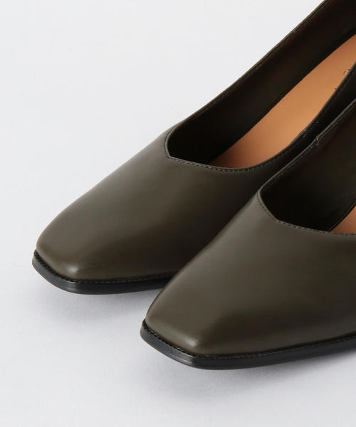 BEAUTY&YOUTH UNITED ARROWS（ビューティーアンドユースユナイテッドアローズ）の「BY Vカットチャンキーヒールパンプス ◆（パンプス・レディース・ブラック/オリーブ・36h/37h/35h/37/36）」の6枚目の写真