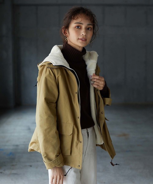 CRAFT STANDARD BOUTIQUE(クラフトスタンダードブティック)の「ボアライナー付き☆3WAYマウンテンパーカー○(マウンテンパーカー)」|ベージュ