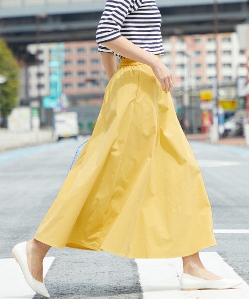 coca（coca）（コカ）の「ハリ感ミモレ丈スカート（スカート・レディース・ブラック/ベージュ/ピンク/イエロー・ONE SIZE）」の4枚目の写真