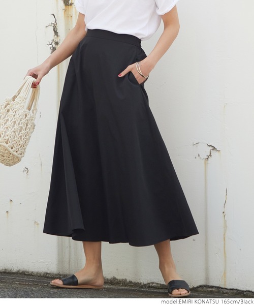 coca（coca）（コカ）の「ハリ感ミモレ丈スカート（スカート・レディース・ブラック/ベージュ/ピンク/イエロー・ONE SIZE）」の2枚目の写真