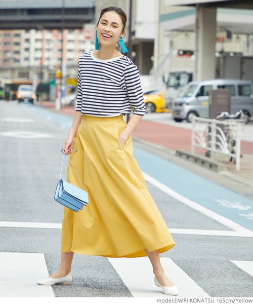 coca（coca）（コカ）の「ハリ感ミモレ丈スカート（スカート・レディース・ブラック/ベージュ/ピンク/イエロー・ONE SIZE）」の12枚目の写真