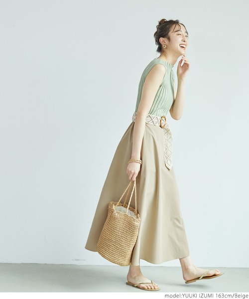 coca（coca）（コカ）の「ハリ感ミモレ丈スカート（スカート・レディース・ブラック/ベージュ/ピンク/イエロー・ONE SIZE）」の10枚目の写真