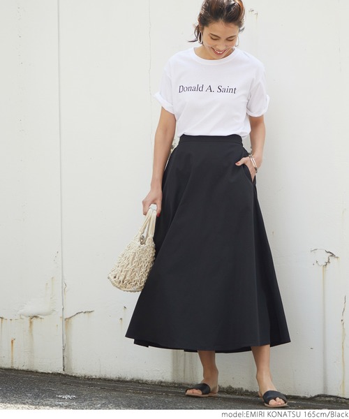 coca（coca）（コカ）の「ハリ感ミモレ丈スカート（スカート・レディース・ブラック/ベージュ/ピンク/イエロー・ONE SIZE）」の5枚目の写真