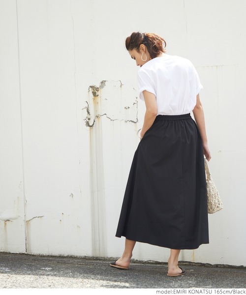 coca（coca）（コカ）の「ハリ感ミモレ丈スカート（スカート・レディース・ブラック/ベージュ/ピンク/イエロー・ONE SIZE）」の6枚目の写真