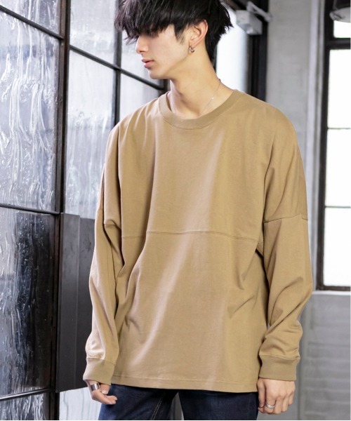 PLACE PLAN（プレイスプラン）の「USAコットン／ドロップショルダー オーバーサイズ Tシャツ（Tシャツ/カットソー・メンズ・ホワイト/ブラック/ベージュ/ネイビー/レッド/ライトベージュ・LL/M/L）」の4枚目の写真