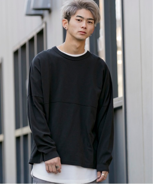 PLACE PLAN（プレイスプラン）の「USAコットン／ドロップショルダー オーバーサイズ Tシャツ（Tシャツ/カットソー・メンズ・ホワイト/ブラック/ベージュ/ネイビー/レッド/ライトベージュ・LL/M/L）」の3枚目の写真