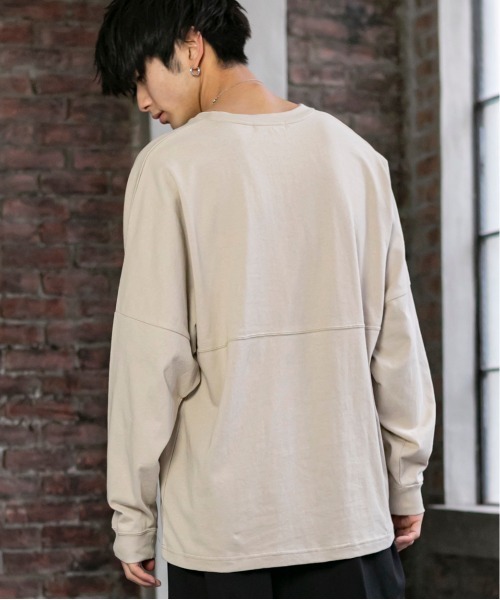 PLACE PLAN（プレイスプラン）の「USAコットン／ドロップショルダー オーバーサイズ Tシャツ（Tシャツ/カットソー・メンズ・ホワイト/ブラック/ベージュ/ネイビー/レッド/ライトベージュ・LL/M/L）」の20枚目の写真
