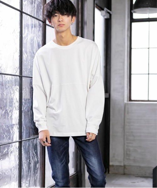 PLACE PLAN（プレイスプラン）の「USAコットン／ドロップショルダー オーバーサイズ Tシャツ（Tシャツ/カットソー・メンズ・ホワイト/ブラック/ベージュ/ネイビー/レッド/ライトベージュ・LL/M/L）」の8枚目の写真